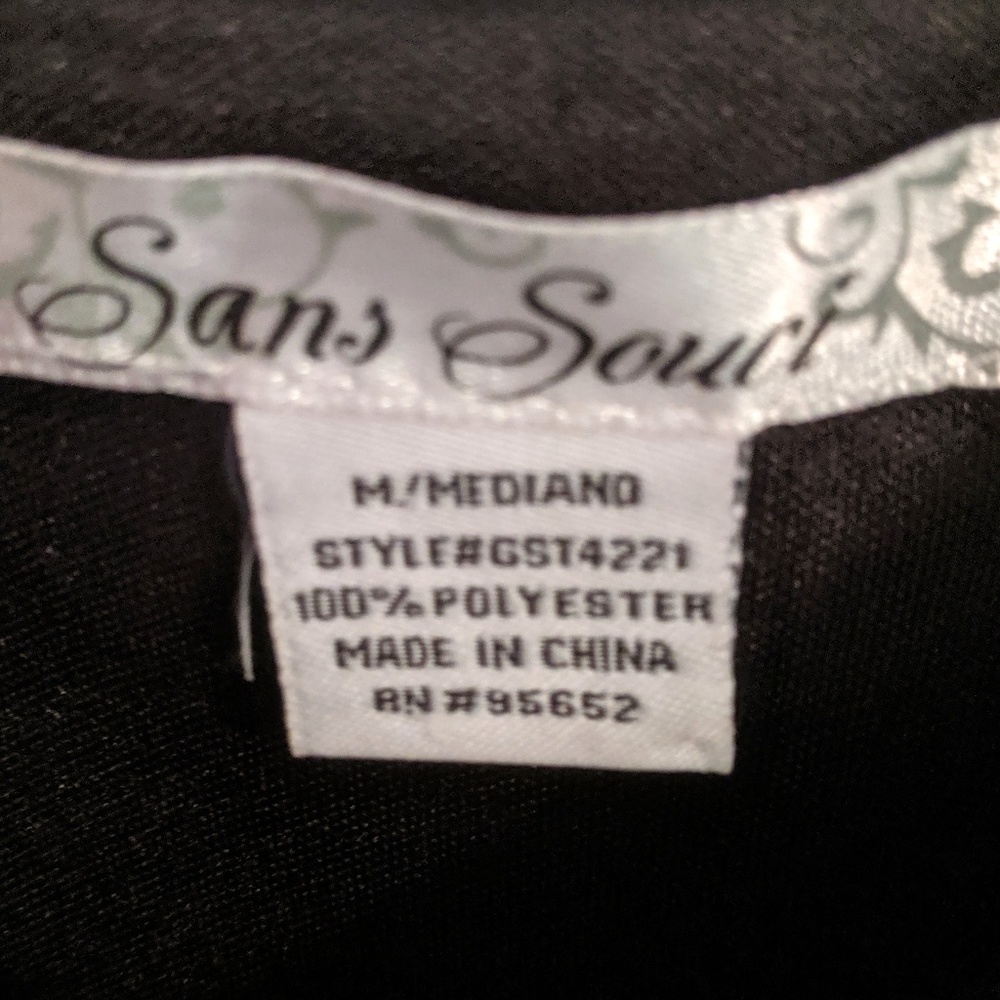 Sans Souci ⭐ Trapeze Crop Top Tank Blk Floral MED - Picture 4 of 6